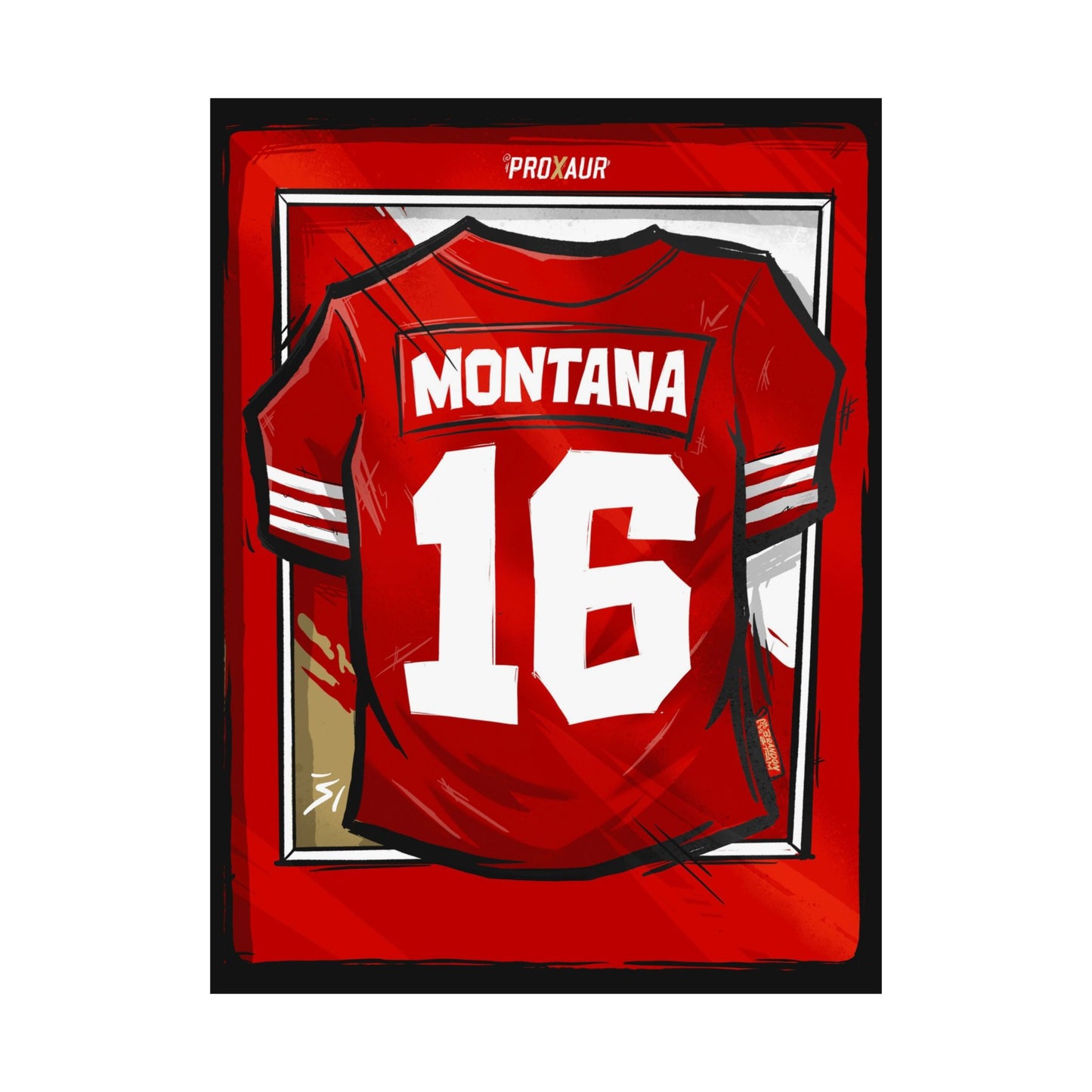Joe Montana #16 San Francisco 'Classic Red' Jersey Poster