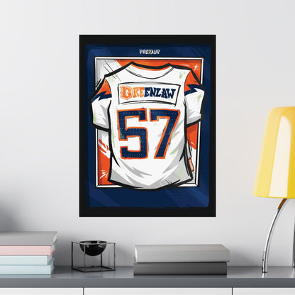 Dre Greenlaw #57 Denver 'Away White' Jersey Poster