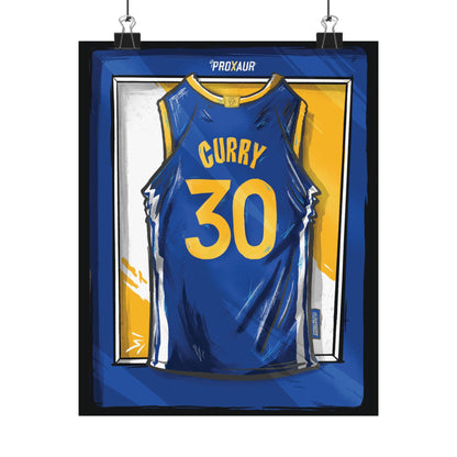 Stephen Curry #30 Golden State 'Home Blue' Jersey Poster