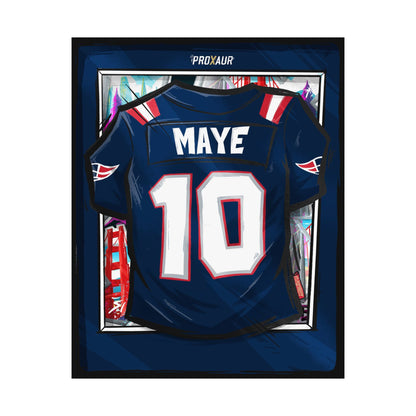 Drake Maye #10 New England 'LX Limited Edition' Jersey Poster