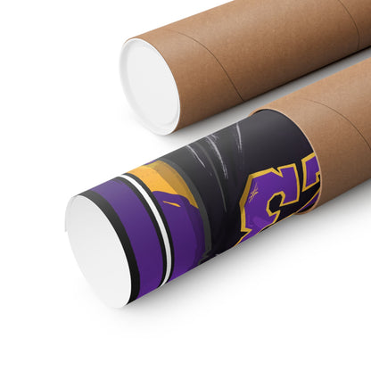 LeBron James '23' Los Angeles Black/Purple Jersey Poster