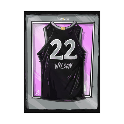 A'ja Wilson Wilson #22 Las Vegas Black/Pink Jersey Poster