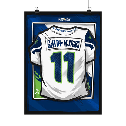 Jaxon Smith-Njigba Seattle #11 'Away White' Jersey Poster