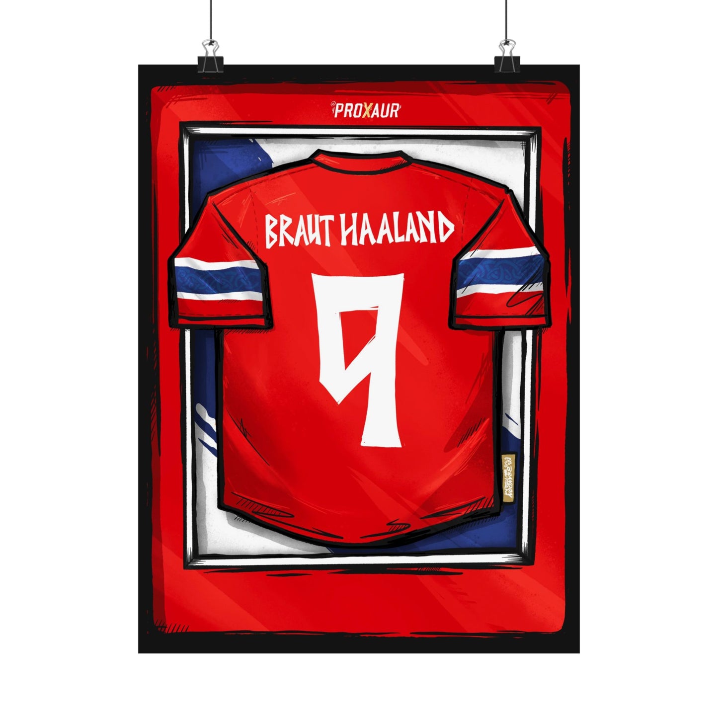 HAALAND Norway Fútbol Jersey Poster