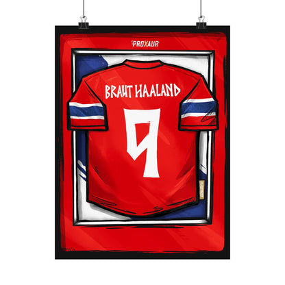 HAALAND Norway Fútbol Jersey Poster