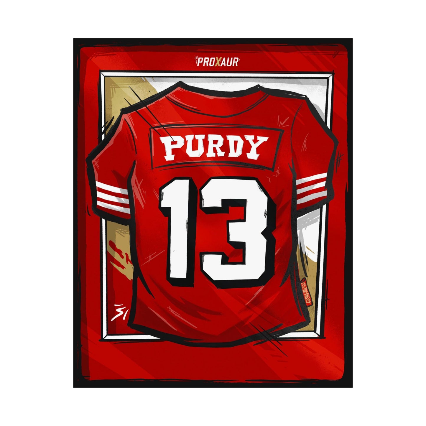 Brock Purdy #13 San Francisco '94' Throwback Red' Jersey Poster
