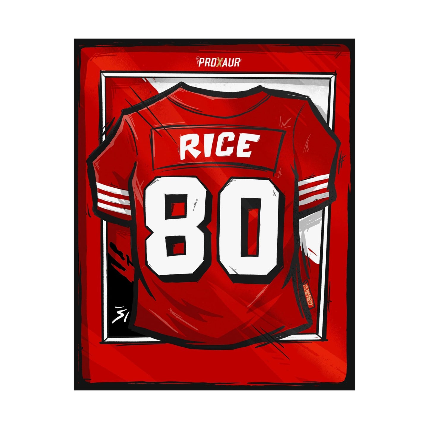 Jerry Rice #80 San Francisco '94 Red' Jersey Poster