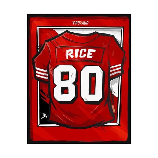 Jerry Rice #80 San Francisco '94 Red' Jersey Poster
