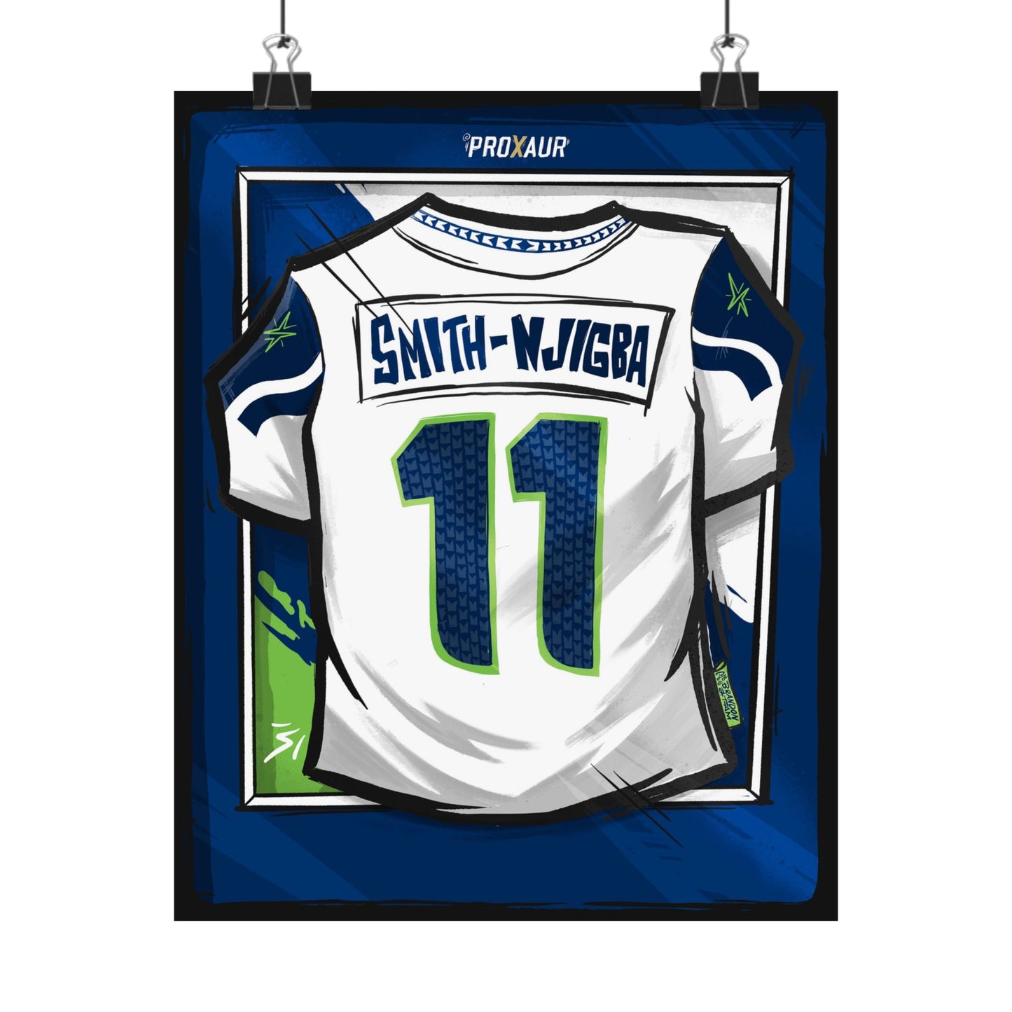 Jaxon Smith-Njigba Seattle #11 'Away White' Jersey Poster