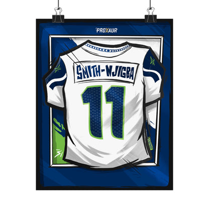 Jaxon Smith-Njigba Seattle #11 'Away White' Jersey Poster