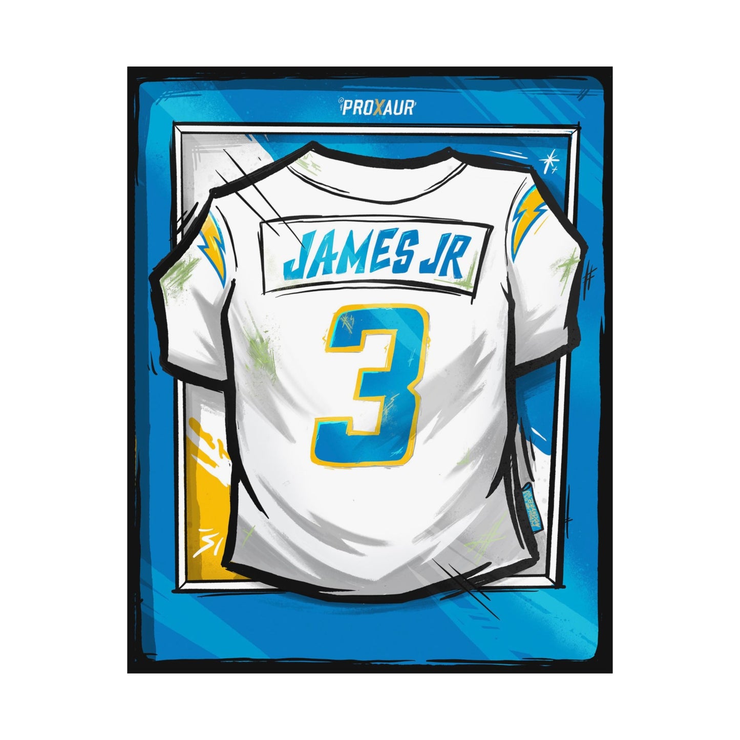 Derwin James Jr. #3 Los Angeles 'Away White' Jersey Poster