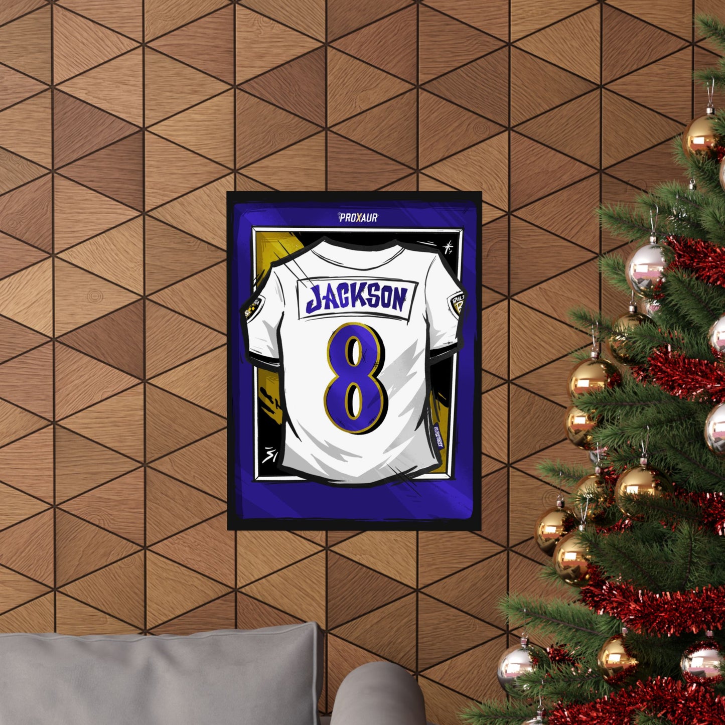 Lamar Jackson Baltimore #8 'Away White' Jersey Poster