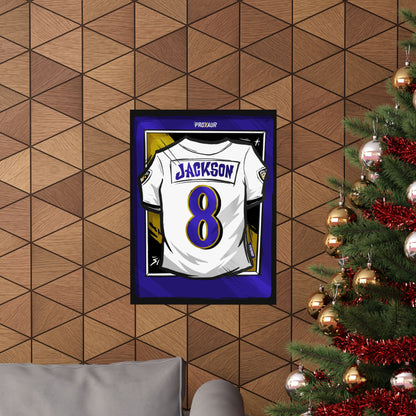 Lamar Jackson Baltimore #8 'Away White' Jersey Poster
