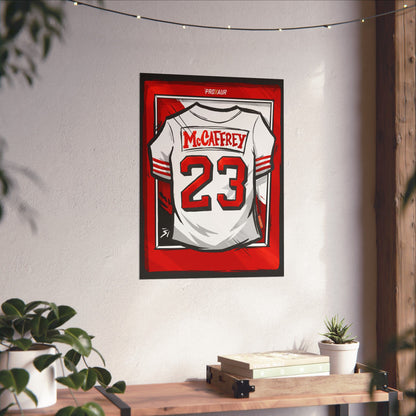 Christian McCaffrey #23 San Francisco '94 White Throwback' Jersey Poster