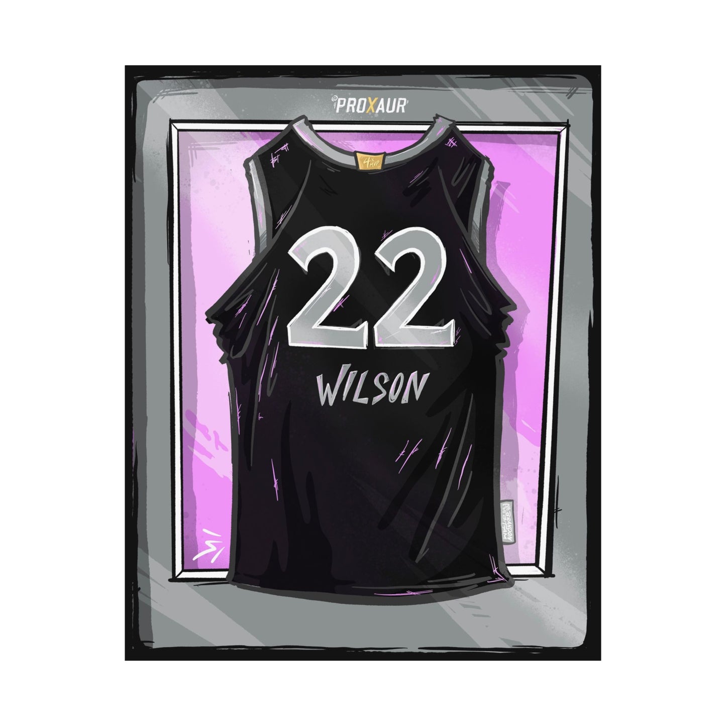 A'ja Wilson Wilson #22 Las Vegas Black/Pink Jersey Poster