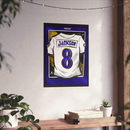 Lamar Jackson Baltimore #8 'Away White' Jersey Poster